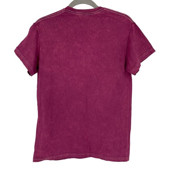 Officially Licensed Nirvana Nevermind Smiley Grunge Tee Magenta Acid Wash Small - Picture 2 of 5